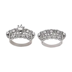 حلقه و پشت حلقه نقره زنانه اکنو مدل OK4202S