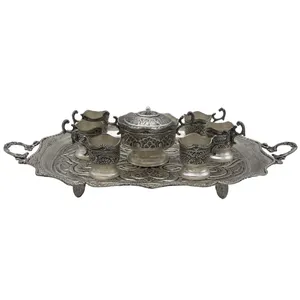 سرویس چای خوری قلم زنی کد s21