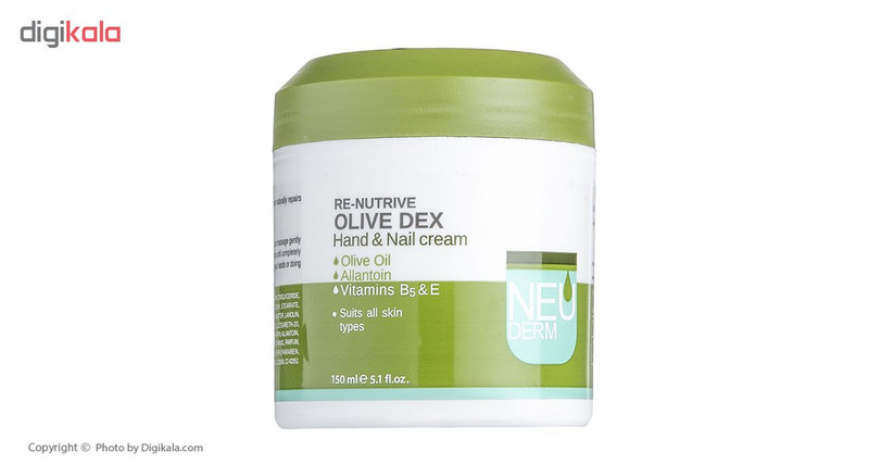 کرم مرطوب کننده دست و ناخن نئودرم مدل Olive Dex حجم 150 میلی لیتر کرم مرطوب کننده دست و ناخن نئودرم مدل Olive Dex حجم 150 میلی لیتر