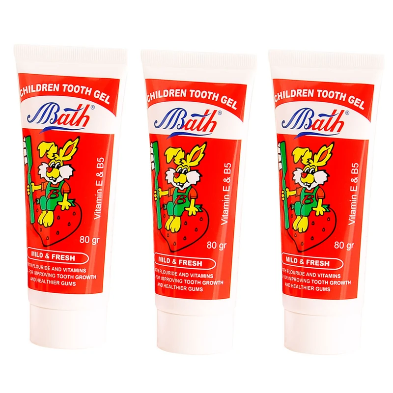 خمیر دندان بس مدل strawberry وزن 80 گرم مجموعه 3 عددی