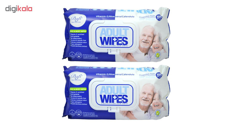 دستمال مرطوب دافی مدل Adult Wipes مجموعه 2 عددی