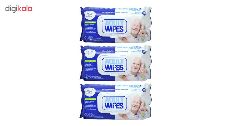 دستمال مرطوب دافی مدل Adult Wipes مجموعه 3 عددی