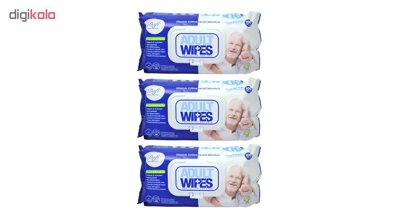 دستمال مرطوب دافی مدل Adult Wipes مجموعه 3 عددی -  - 2