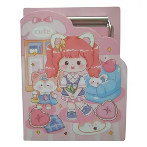 تخته شاسی مدل چک لیست طرح دختر و خرگوش کد 138 سایز A6 به همراه کاغذ