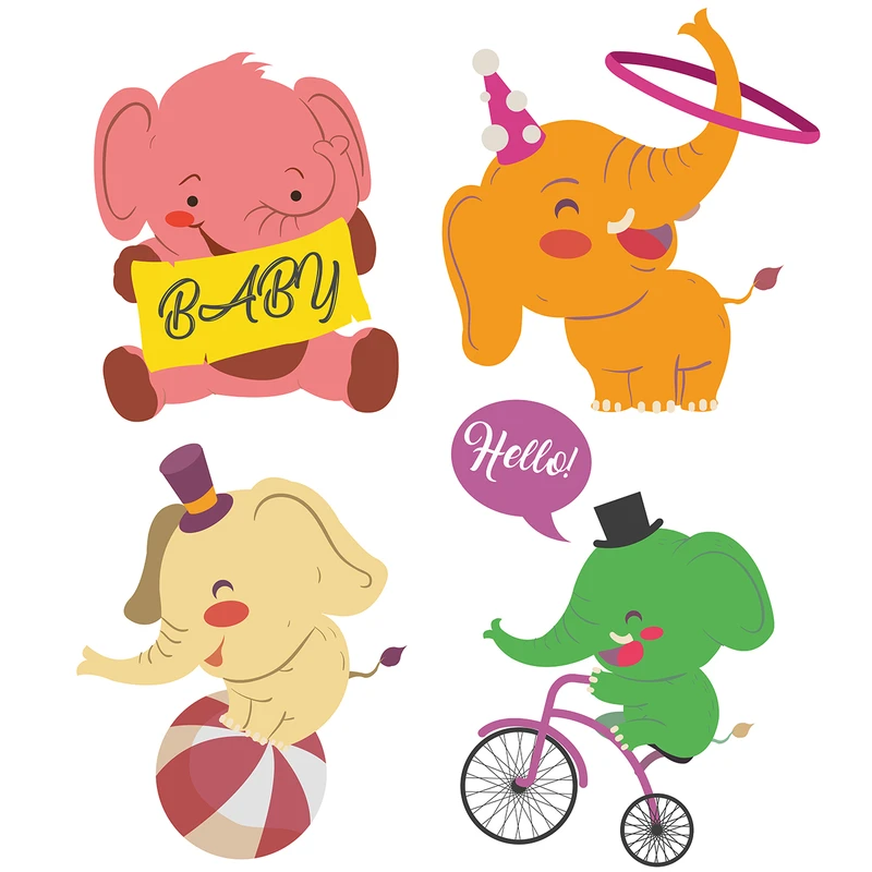 استیکر کلید پریز صالسو آرت طرح cute Elephants mjr
