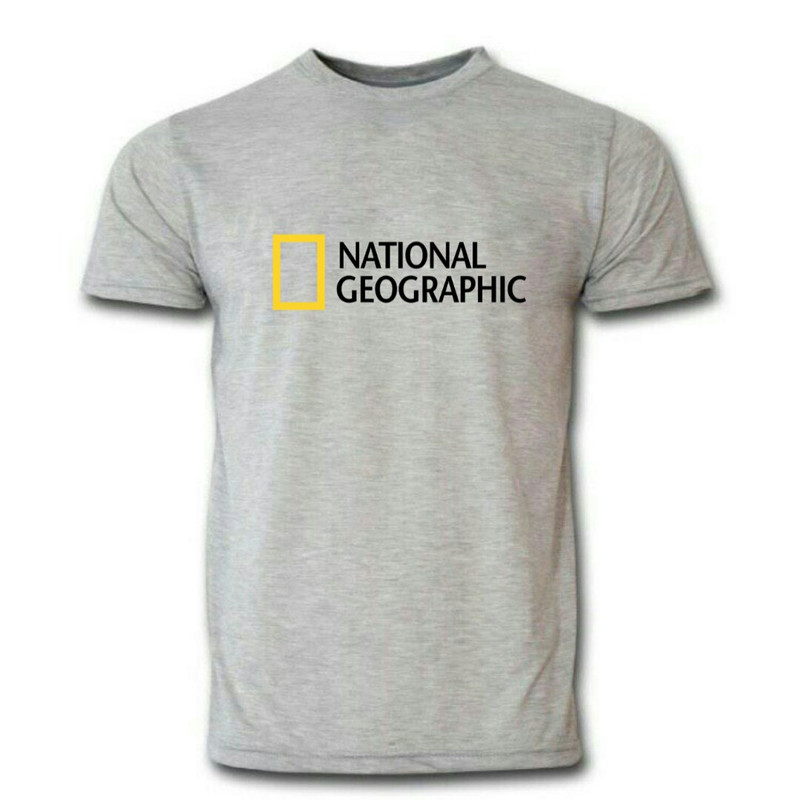 تیشرت آستین کوتاه مردانه طرح NATIONAL Geographic رنگ طوسی