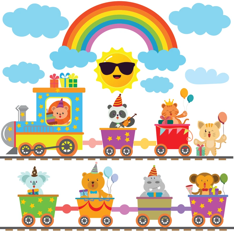 استیکر دیواری صالسو آرت مدل funny train ah