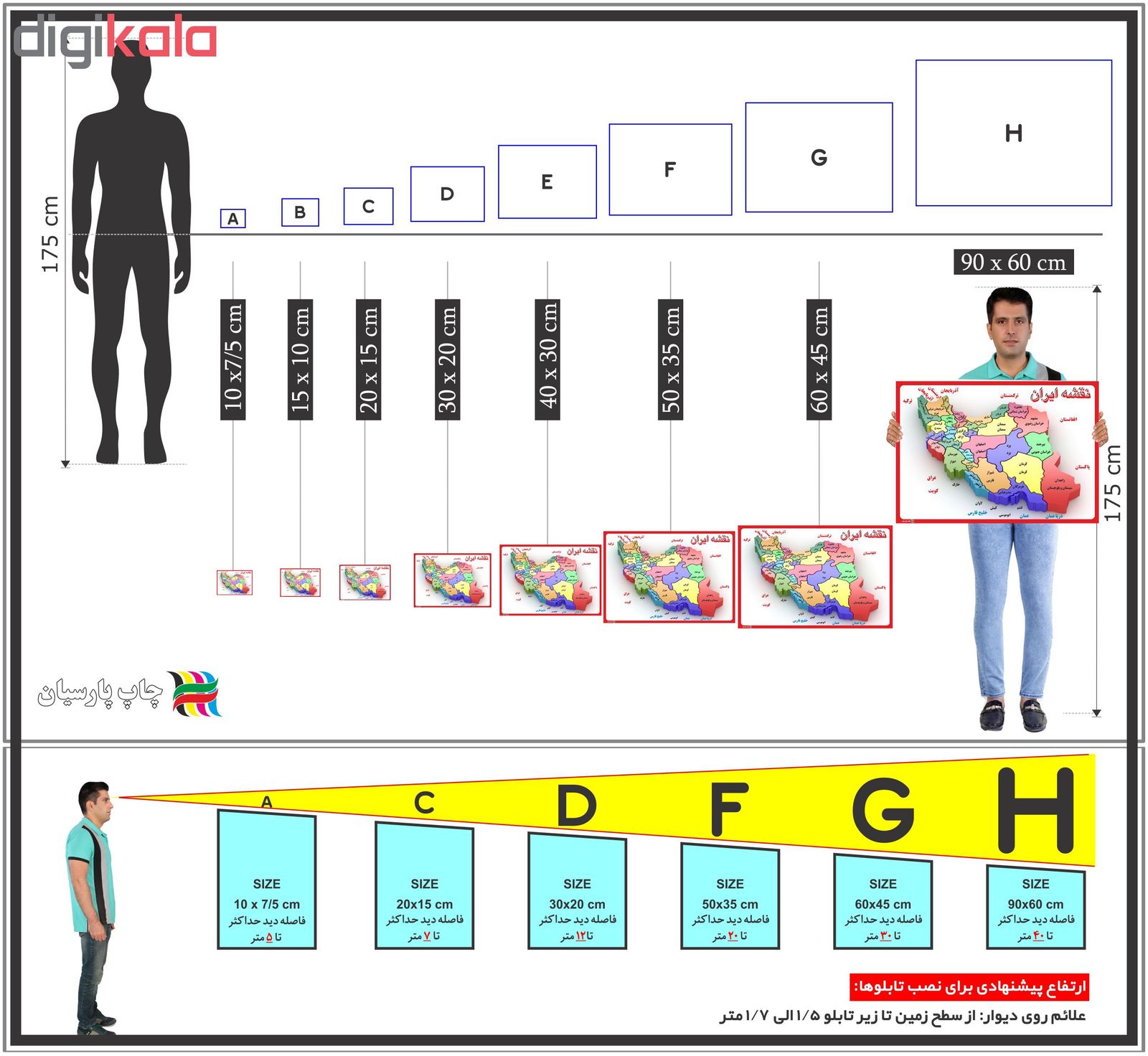 پوستر آموزشی چاپ پارسیان طرح نقشه ایران مدل 007 -  - 3