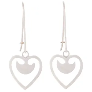 گوشواره نقره زنانه طرح قلب کد ZB-E5