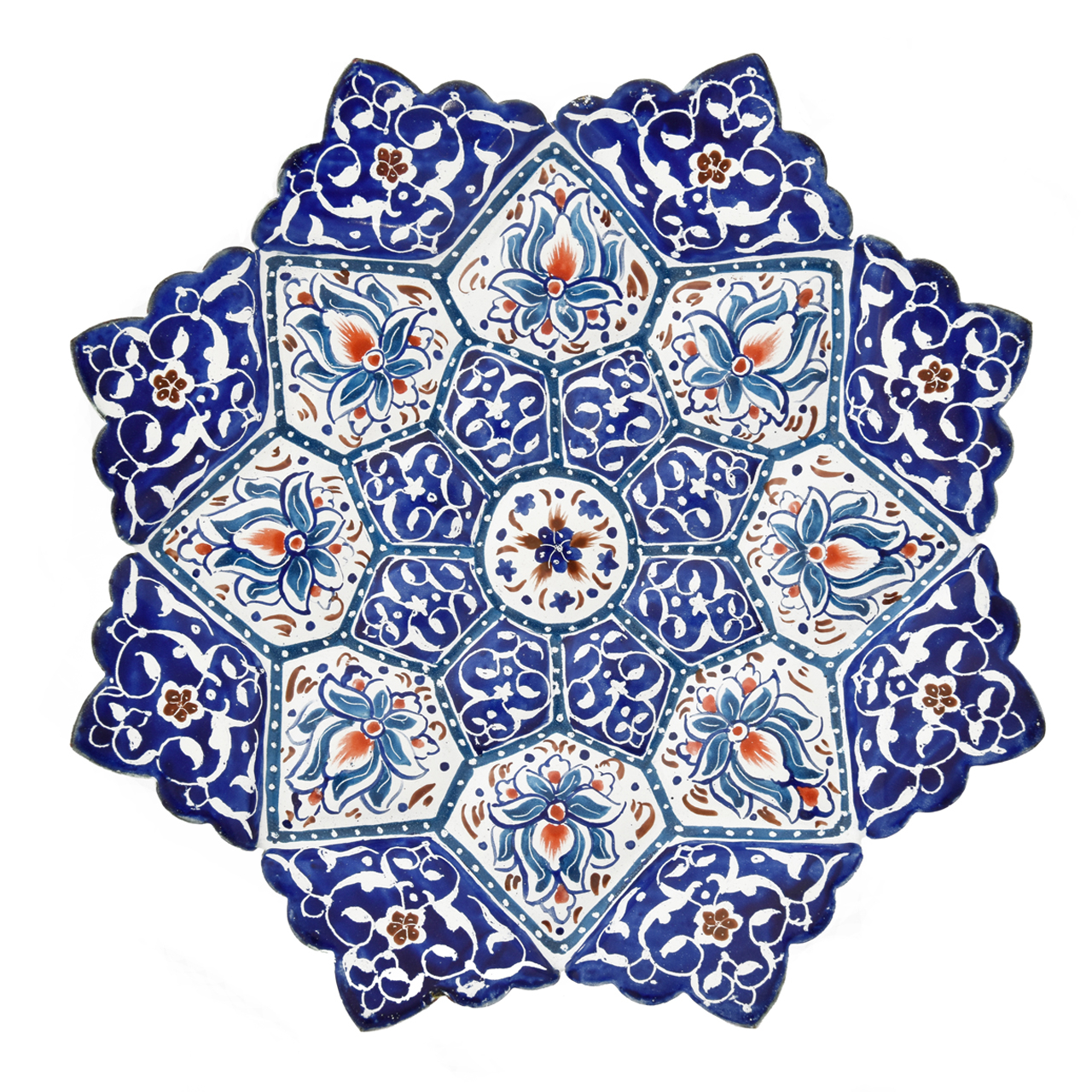 بشقاب مینا کاری مسی طرح اسلیمی کد 4015