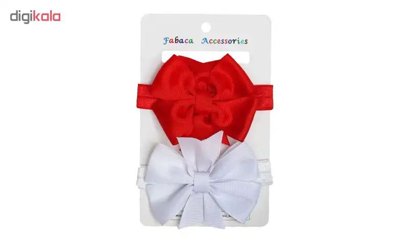 هدبند نوزادی دخترانه فاباکا مدل FBC01141 مجموعه 2 عددی