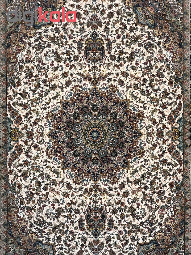 فرش ماشینی ستاره کویر یزد طرح هزار و یک شب زمینه کرم