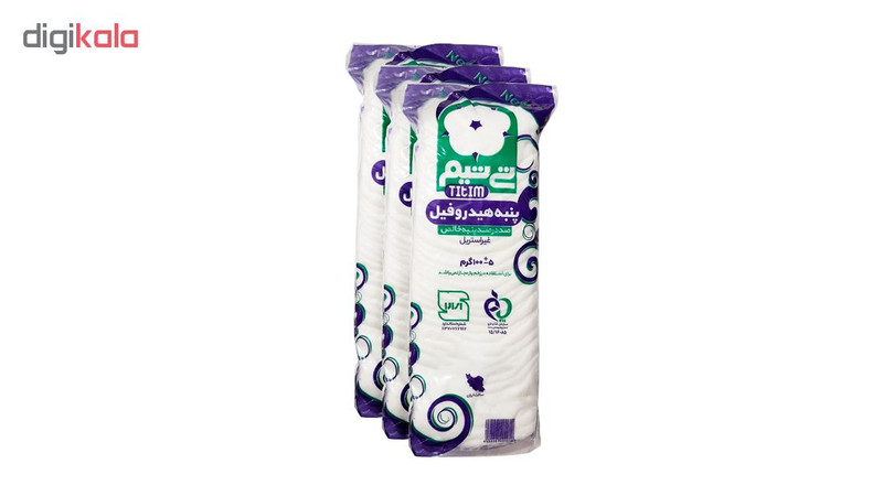 پنبه بهداشتی تی تیم کد 01 وزن 100 گرم مجموعه 3 عددی