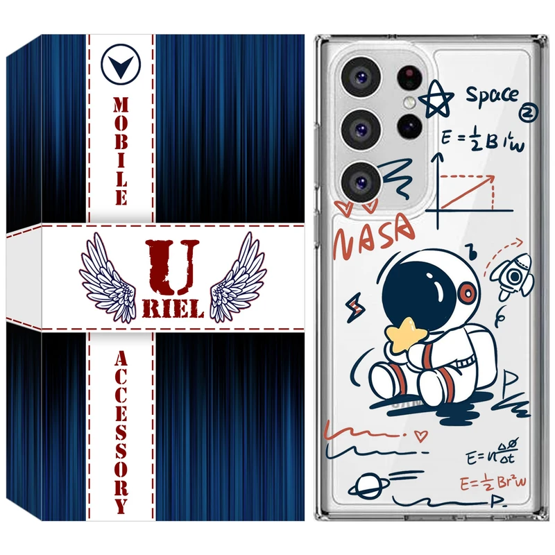 کاور یوریل مدل Clear کد 1 طرح فضانورد مناسب برای گوشی موبایل سامسونگ Galaxy S23 Ultra