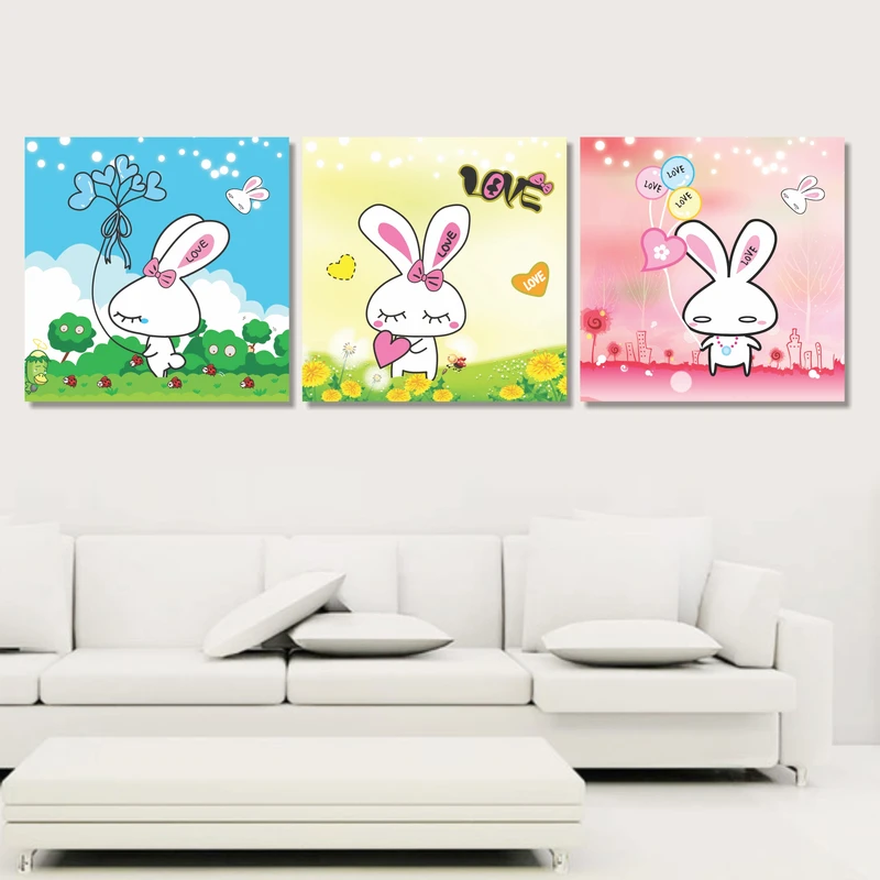 تابلو شاسی 3 تکه خرگوش های عشق مدل TA-1019