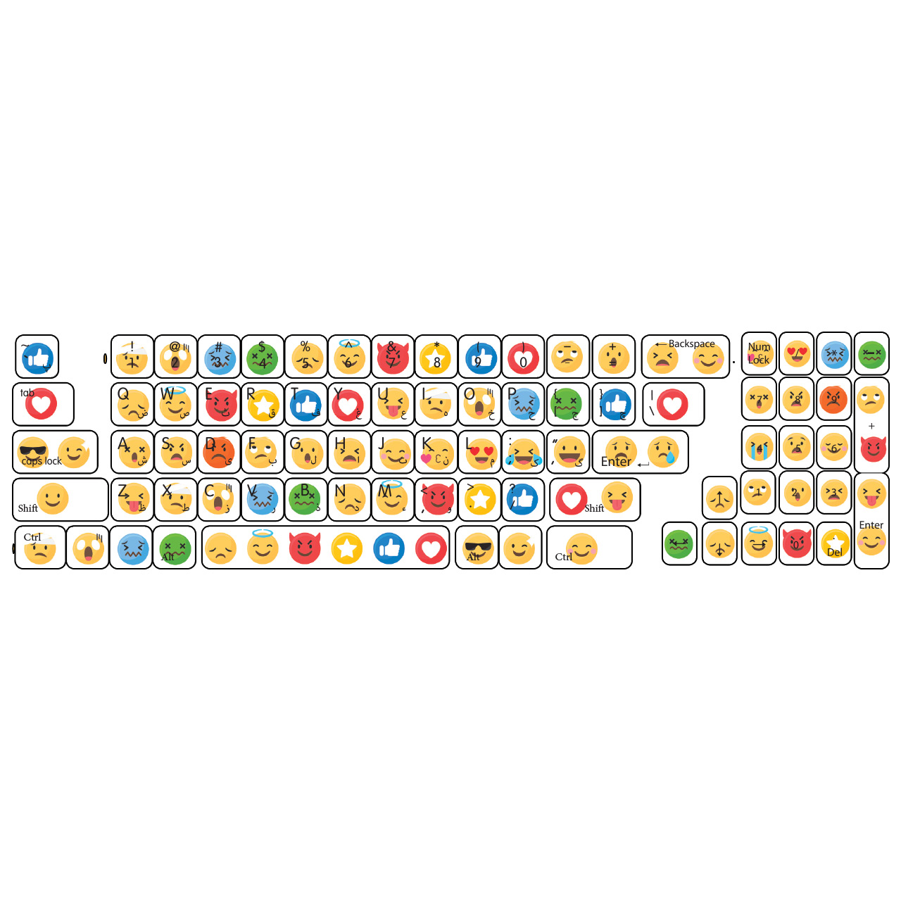 برچسب  حروف فارسی کیبورد گراسیپا طرح ایموجی  کد ۱۰۱