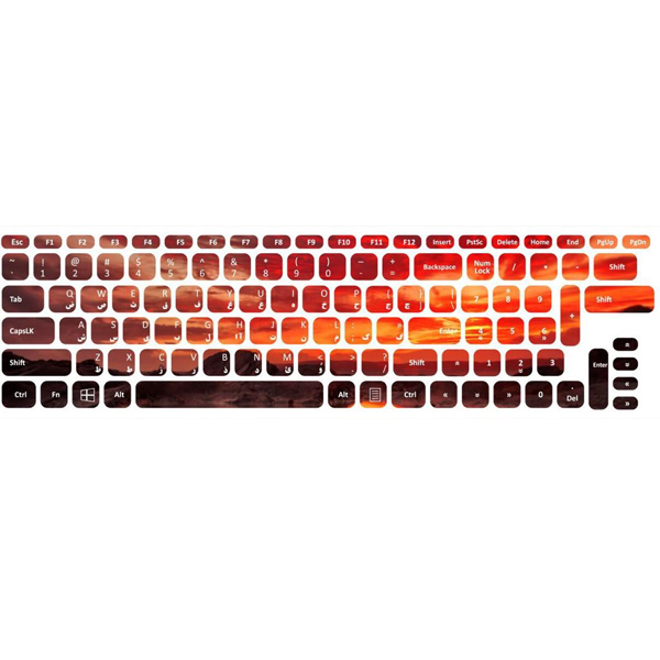 برچسب حروف فارسی کیبورد طرح غروب کد 08