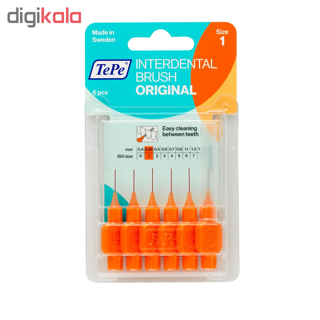 مسواک بین دندانی ته‌په مدل original سایز 1  بسته 6 عددی