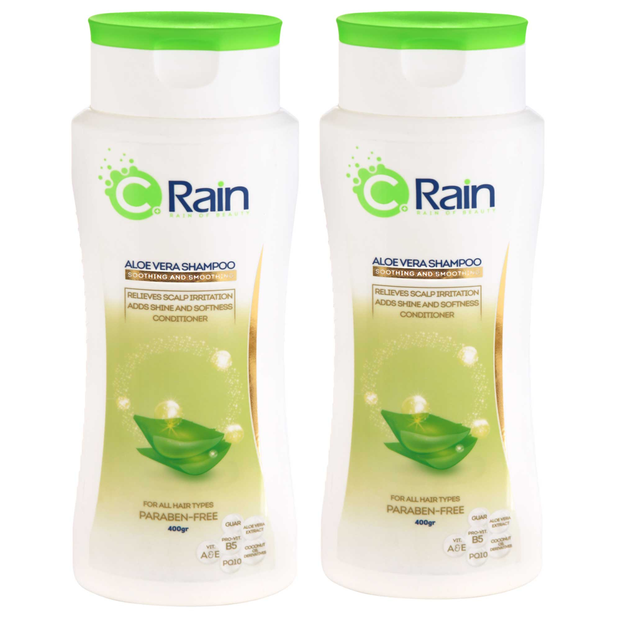 شامپو مو سی رین مدل Aloe vera وزن 400 گرم مجموعه 2 عددی