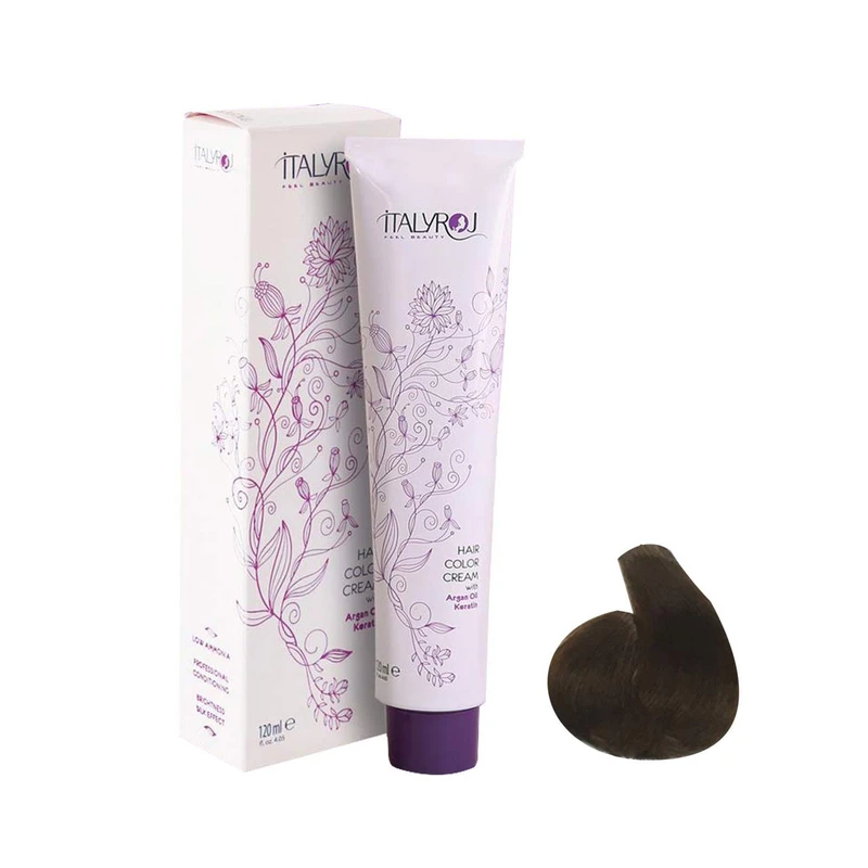 رنگ مو ایتالی رژ شماره 7.74 حجم 120 میلی لیتر رنگ فندقی روشن