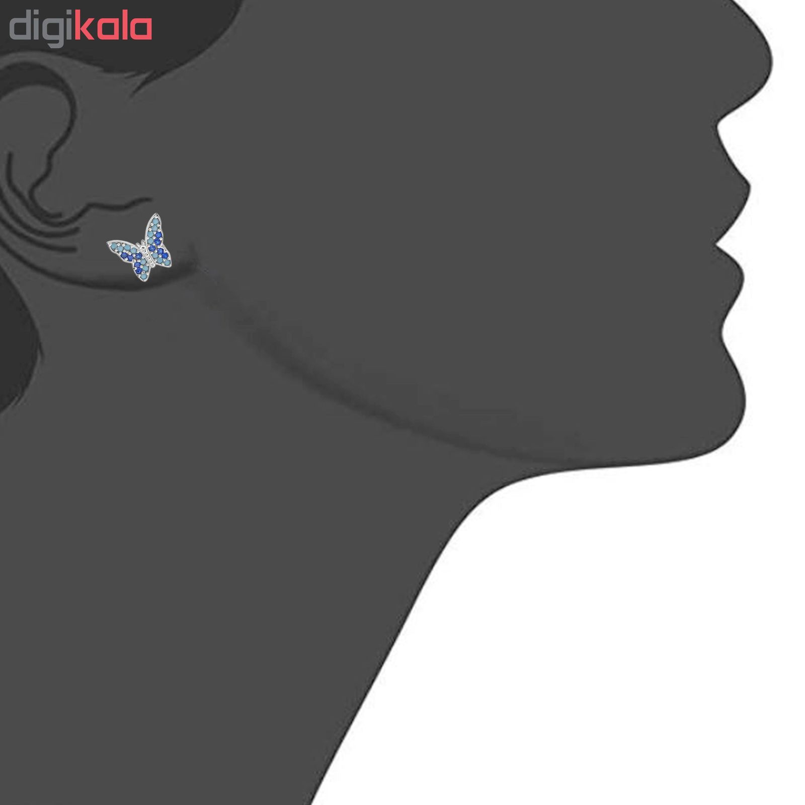 گوشواره نقره زنانه طرح پروانه مدل DS 204 -  - 3