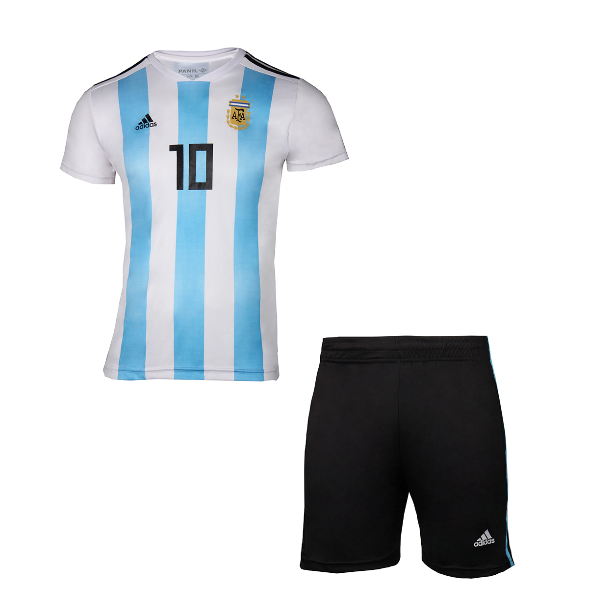ست تی شرت و شلوارک ورزشی پسرانه طرح تیم آرژانتین کد 3047