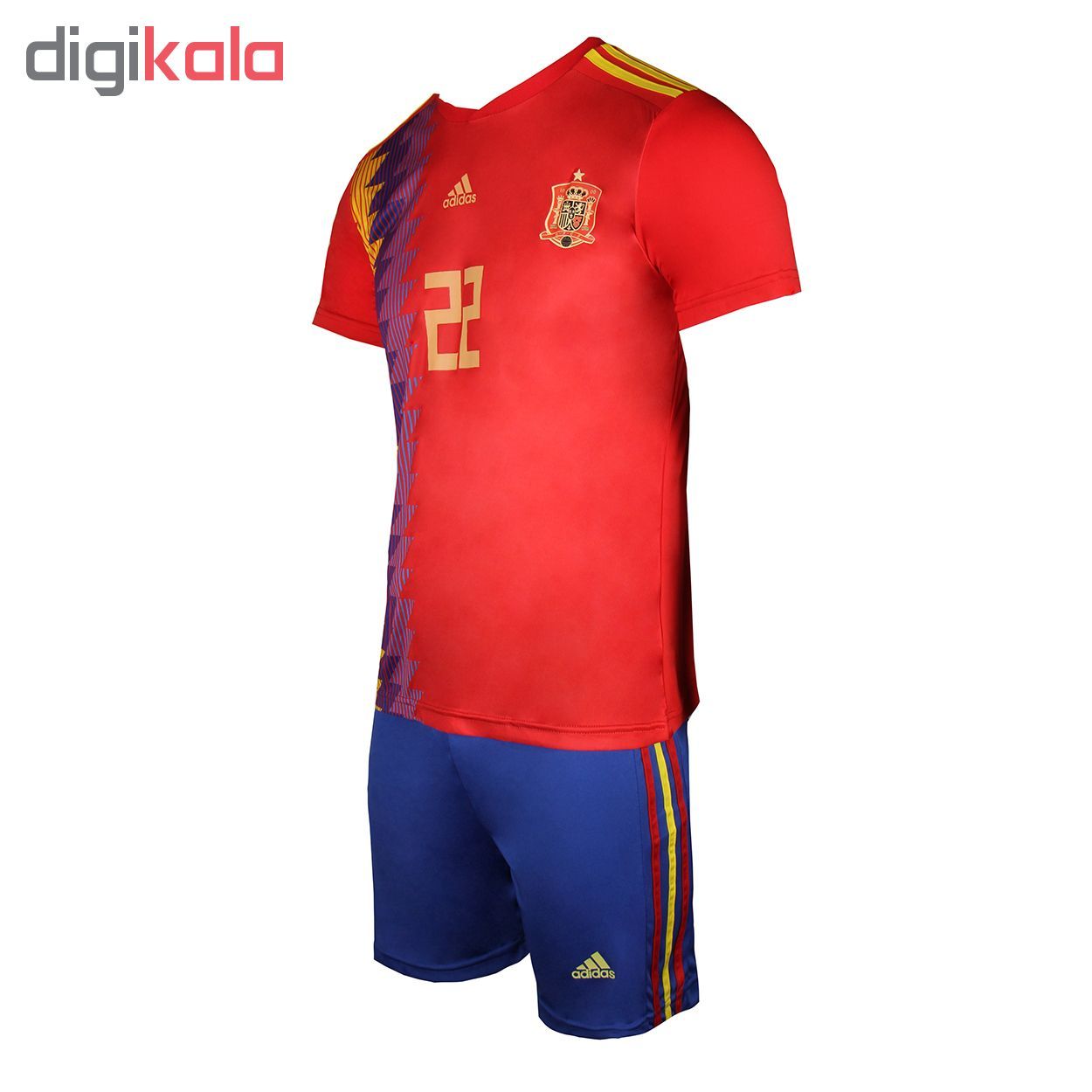 ست تی شرت و شلوارک ورزشی پسرانه طرح تیم اسپانیا کد 13047