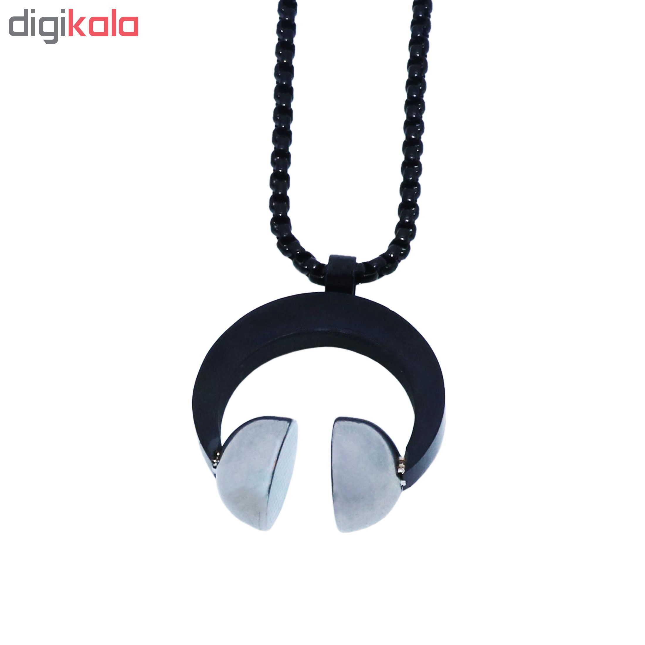 گردنبند مردانه طرح هدفون کد 0138 