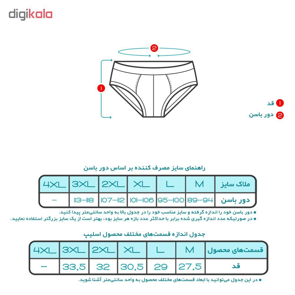 شورت مردانه کیان تن پوش مدل SLIP W بسته ۸ عددی -  - 4