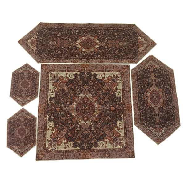 ست 5 تکه رومیزی ترمه طرح نگار کد 01