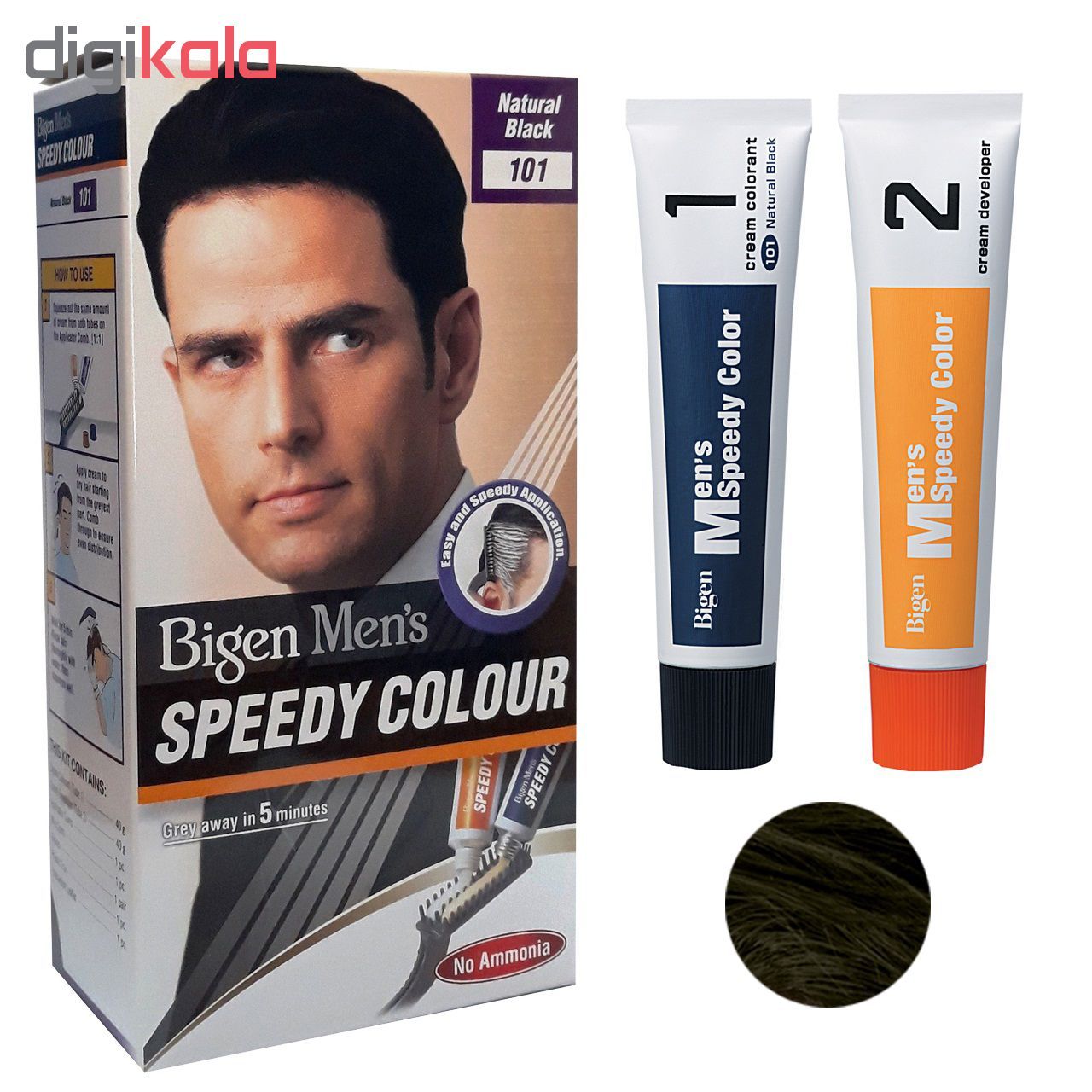 کیت رنگ مو بیگن سری Speedy Colour شماره 101 حجم 40 میلی لیتر رنگ مشکی طبیعی -  - 3