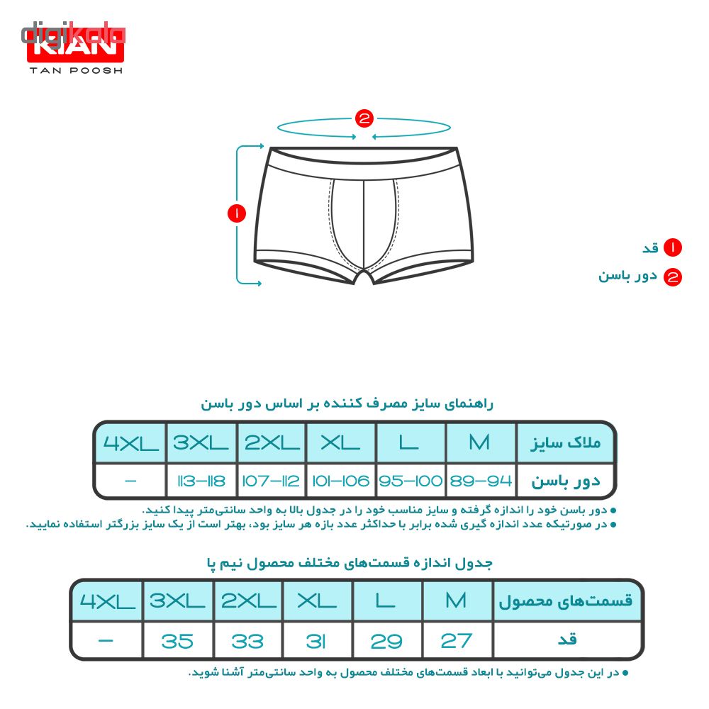 شورت مردانه کیان تن پوش مدل Trunk AiodGG مجموعه ۲ عددی -  - 5