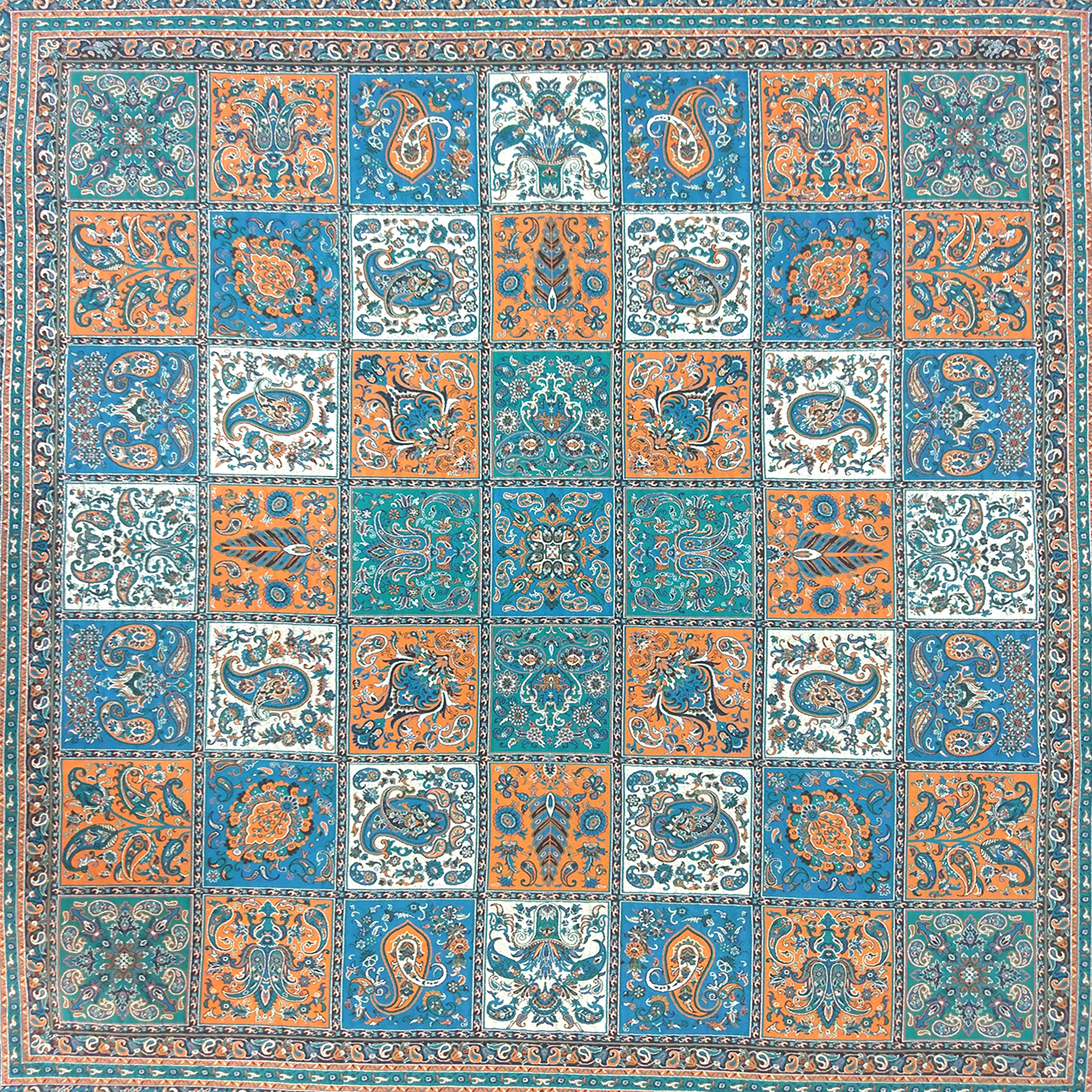 رومیزی ترمه  مدل خشتی کد 11441