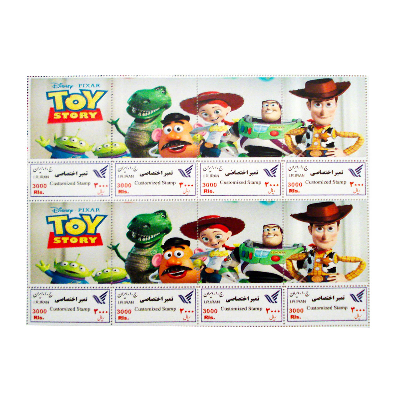 تمبر یادگاری سری کارتونی مدل toy story مجموعه 8 عددی