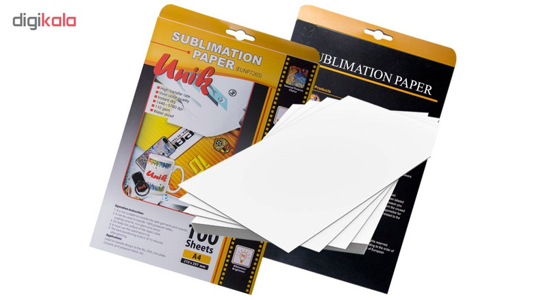 کاغذ سابلیمیشن یونیک کد 7265 سایز A4 بسته 100 عددی 2