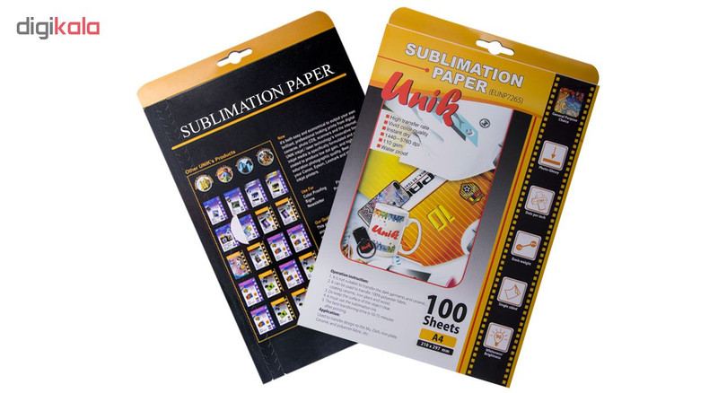 کاغذ سابلیمیشن یونیک کد 7265 سایز A4 بسته 100 عددی 3