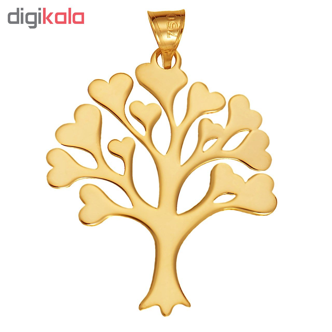 آویز گردنبند طلا 18 عیار زنانه طرح درخت و قلب مدل SG157