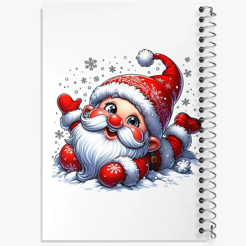 دفتر ژورنال نویسی 50 برگ خندالو مدل نقطه ای طرح بابانوئل و کریسمس کد F6780