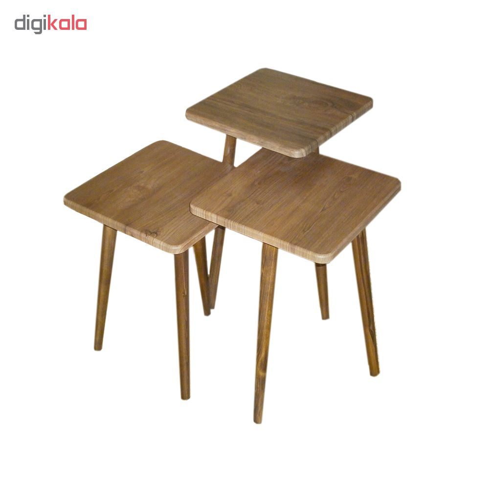 میز عسلی مدل 123  کد 01 مجموعه 3 عددی