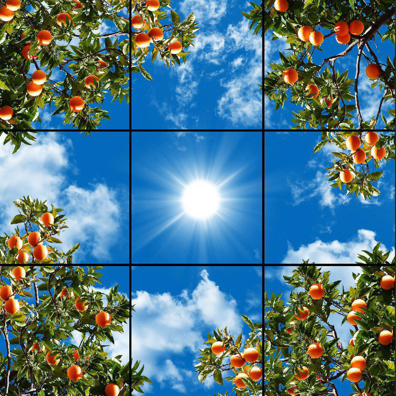 تایل سقفی آسمان مجازی مدل AZ33069 سایز 60*60 سانتی متر بسته 9 عددی 