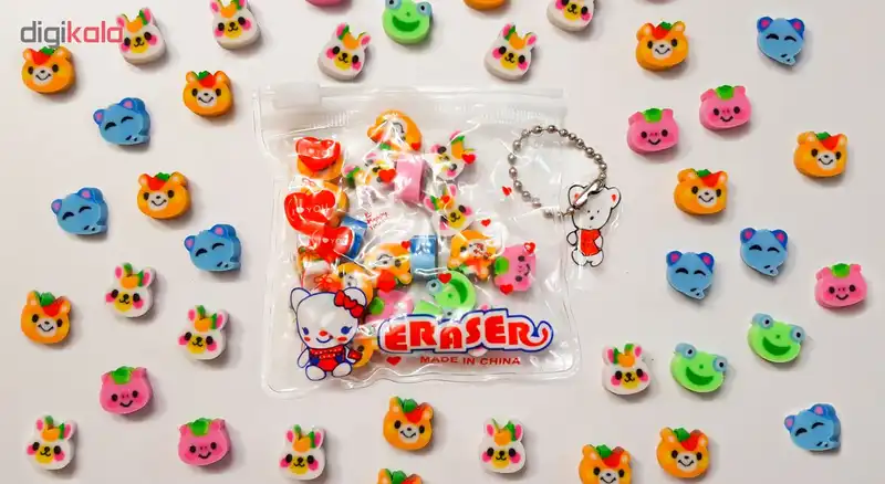 پاک کن طرح حیوانات کد 3437 بسته 20 عددی