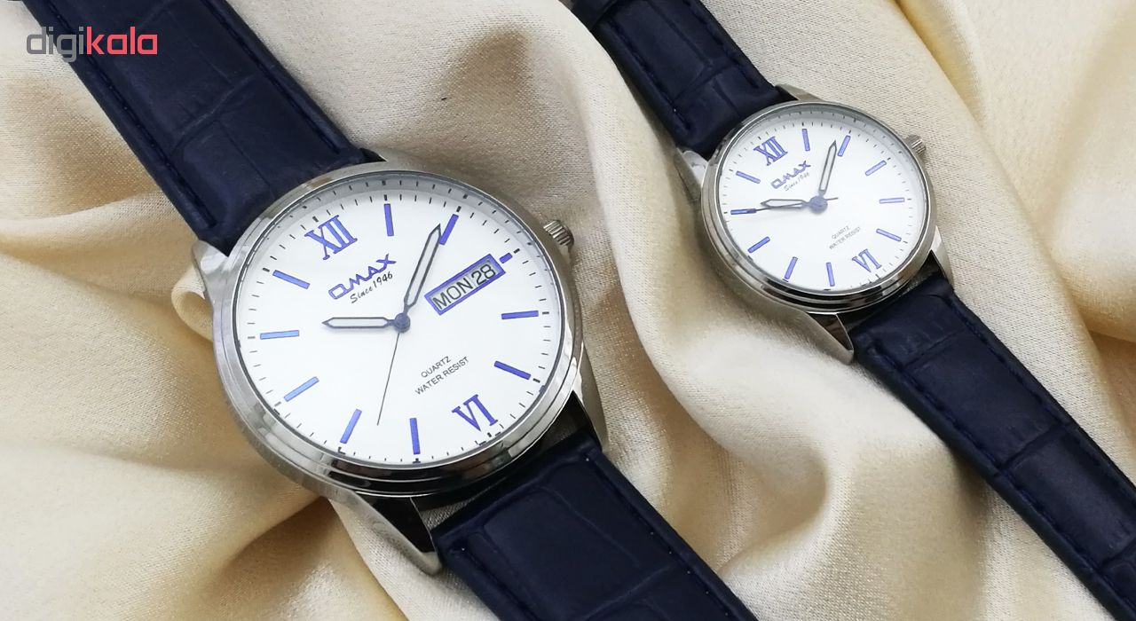 ست ساعت مچی عقربه ای زنانه و مردانه اوماکس مدل  jd03p64