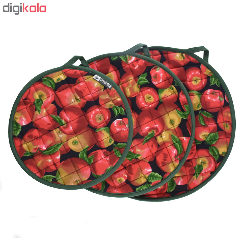 ست دم کنی 3 تکه رزین تاژ طرح سیب