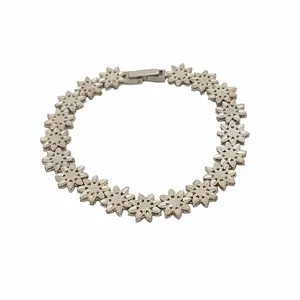 دستبند نقره زنانه ترمه 1 طرح گل کد DB 5013