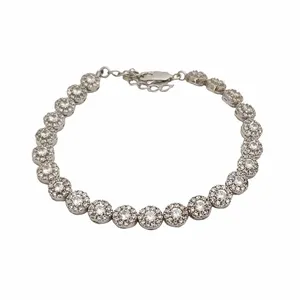 دستبند نقره زنانه ترمه 1 طرح فلاور کد DB 5019