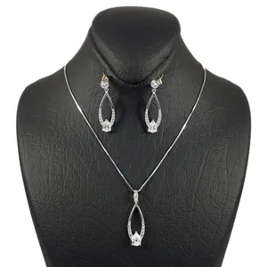 نیم ست نقره زنانه رویتال گالری طرح اشک تک نگین کد 102003218-13