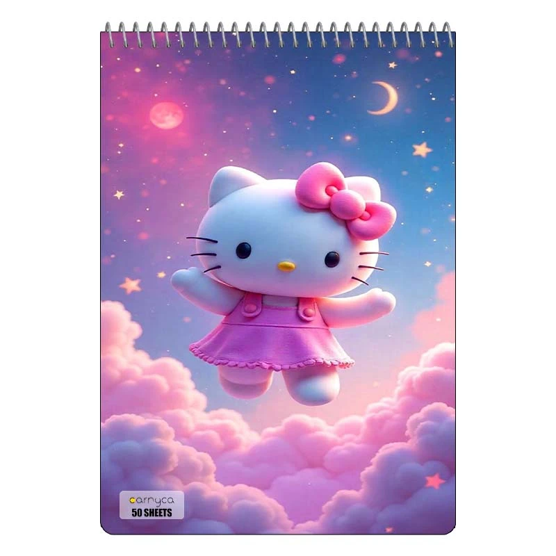 دفتر نقاشی 50 برگ سیمی کارنیکا طرح هلو کیتی hello kitty کد 59252