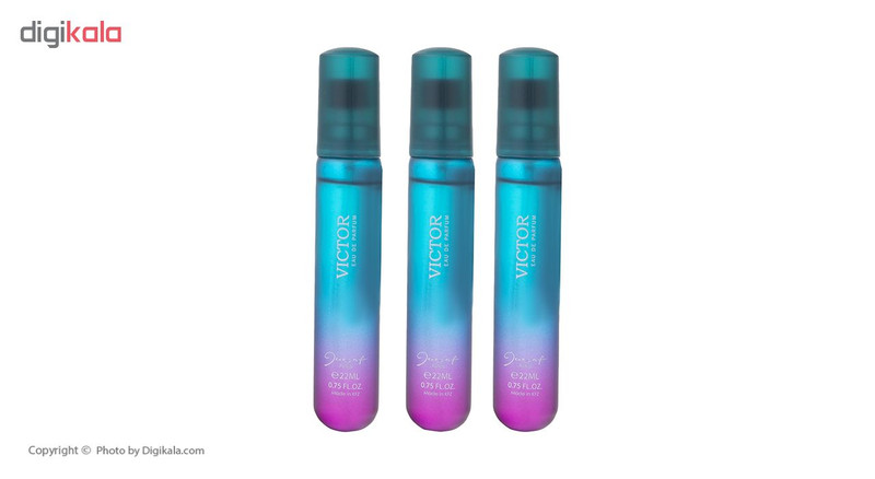 عطر جیبی مردانه ژک ساف مدل Victor حجم 22 میلی لیتر بسته 3 عددی