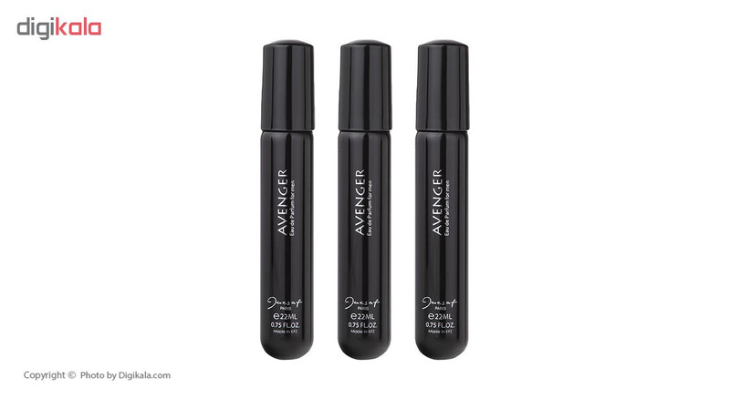 عطر جیبی مردانه ژک ساف مدل Avenger حجم 22 میلی لیتر بسته 3 عددی