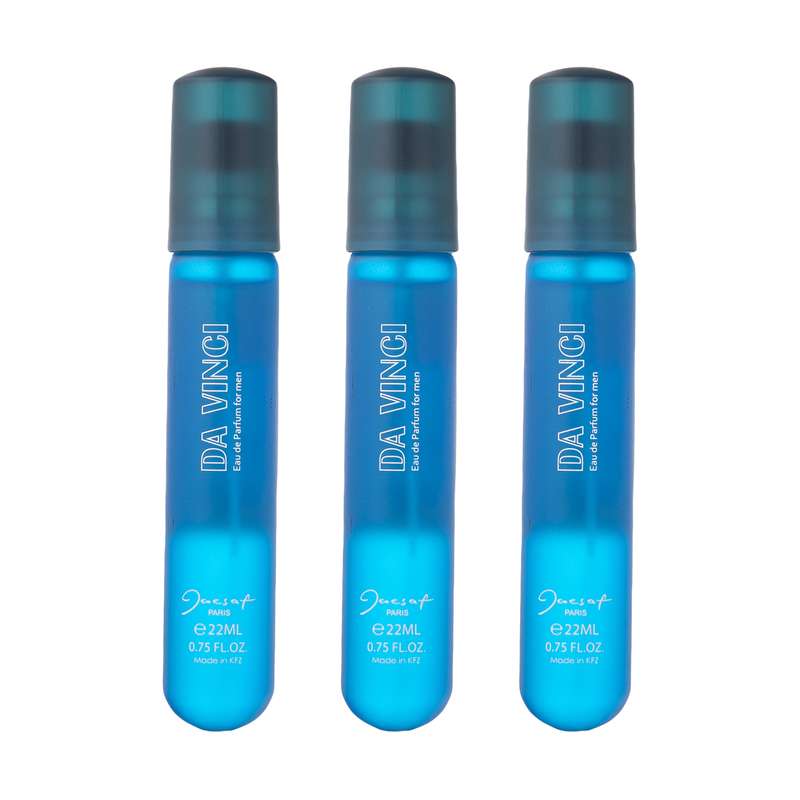 عطر جیبی مردانه ژک ساف مدل Da Vinci حجم 22 میلی لیتر بسته 3 عددی